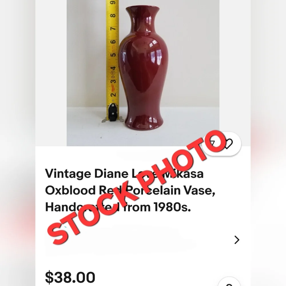 Vintage Diane Love For Mikasa Oxblood Red Handcrafted Vase From Japan Rare Decor